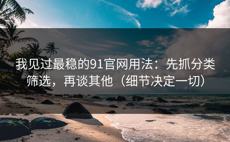我见过最稳的91官网用法：先抓分类筛选，再谈其他（细节决定一切）